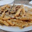 Our penne with rose sauce, mushrooms and sundried tomatoes is made fresh to order.